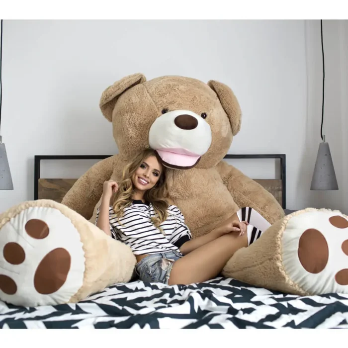 Big Plush Teddy Bear, Soft Toy, 220 Cm, 86 Inches, 7.2 Feet, Light Brown, Bobo – Image 4