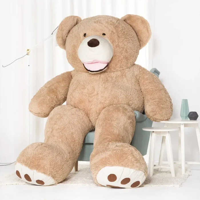 Big Plush Teddy Bear, Soft Toy, 260 Cm, 102 Inches, 8.5 Feet, Light Brown, Bobo – Image 1